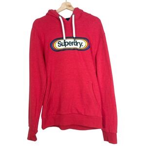 Superdry Vintage Core Logo Hoodie Red Size L Graphic Pullover hooded Sweatshirt